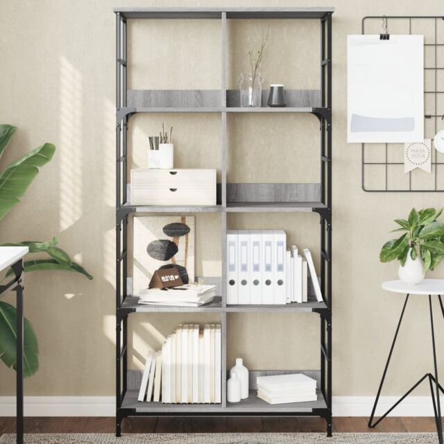 Berkfield Home Bookshelf Grey Sonoma 78.5x33x153 cm Engineered Wood - image 1