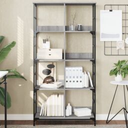 Berkfield Home Bookshelf Grey Sonoma 78.5x33x153 cm Engineered Wood - thumbnail 1