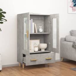 Berkfield Home Highboard Concrete Grey 70x31x115 cm Engineered Wood - Size: 70 x 31 x 115 cm - thumbnail 1