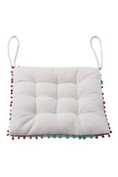 Boho Tassel Decor Square Dining Chair Pad Cushion in White - Size: 40 cm x 40 cm - thumbnail 5