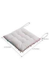 Boho Tassel Decor Square Dining Chair Pad Cushion in White - Size: 40 cm x 40 cm - thumbnail 9