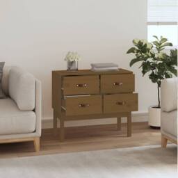 Berkfield Home Console Cabinet Honey Brown 90x40x78 cm Solid Wood Pine - Size: 90 x 40 x 78 cm - thumbnail 6