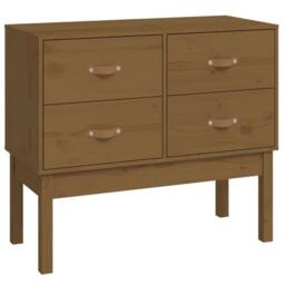 Berkfield Home Console Cabinet Honey Brown 90x40x78 cm Solid Wood Pine - Size: 90 x 40 x 78 cm - thumbnail 1