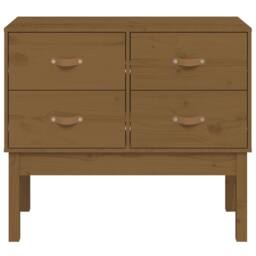 Berkfield Home Console Cabinet Honey Brown 90x40x78 cm Solid Wood Pine - Size: 90 x 40 x 78 cm - thumbnail 3