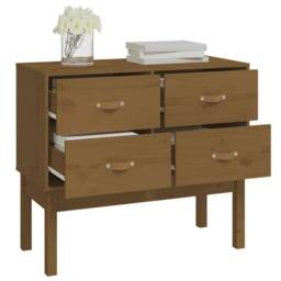 Berkfield Home Console Cabinet Honey Brown 90x40x78 cm Solid Wood Pine - Size: 90 x 40 x 78 cm - thumbnail 7
