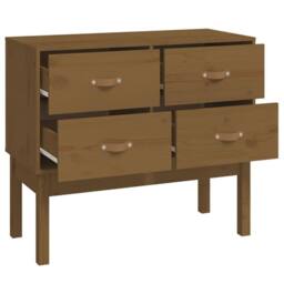 Berkfield Home Console Cabinet Honey Brown 90x40x78 cm Solid Wood Pine - Size: 90 x 40 x 78 cm - thumbnail 4