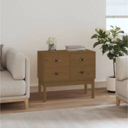 Berkfield Home Console Cabinet Honey Brown 90x40x78 cm Solid Wood Pine - Size: 90 x 40 x 78 cm - thumbnail 2
