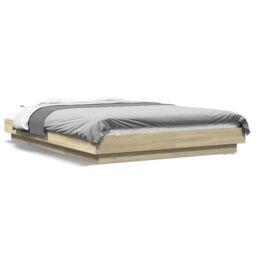 Berkfield Home Bed Frame without Mattress Sonoma Oak 135x190 cm Double in Brown - thumbnail 2