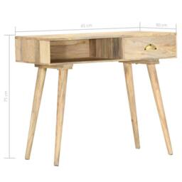 Berkfield Home Console Table 90x45x75 cm Solid Mango Wood in Brown - Size: 90 x 45 x 75 cm - thumbnail 6