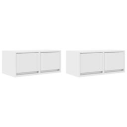 Berkfield Home TV Cabinets 2 pcs White 60x31x25.5 cm Engineered Wood - thumbnail 2