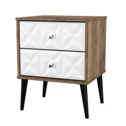Ready Assembled 2 U Toledo 2 Drawer Bedside Cabinet (Ready Assembled) in Dark Brown - thumbnail 4