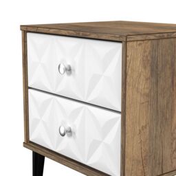 Ready Assembled 2 U Toledo 2 Drawer Bedside Cabinet (Ready Assembled) in Dark Brown - thumbnail 5