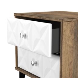 Ready Assembled 2 U Toledo 2 Drawer Bedside Cabinet (Ready Assembled) in Dark Brown - thumbnail 6