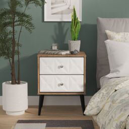 Ready Assembled 2 U Toledo 2 Drawer Bedside Cabinet (Ready Assembled) in Dark Brown - thumbnail 1