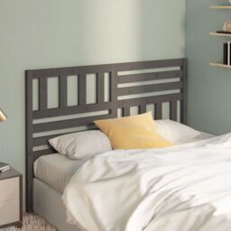 Berkfield Home Bed Headboard Grey 166x4x100 cm Solid Wood Pine - Size: 166 x 4 x 100 cm - thumbnail 3