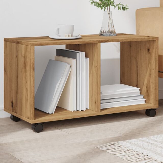 Berkfield Home vidaXL¬†Rolling¬†Cabinet¬†Artisian Oak 72x33x42.5 cm Engineered Wood in Brown - image 1