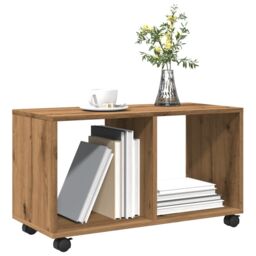 Berkfield Home vidaXL¬†Rolling¬†Cabinet¬†Artisian Oak 72x33x42.5 cm Engineered Wood in Brown - thumbnail 4