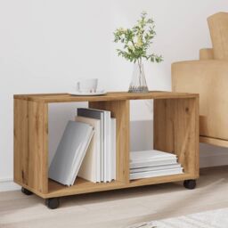 Berkfield Home vidaXL¬†Rolling¬†Cabinet¬†Artisian Oak 72x33x42.5 cm Engineered Wood in Brown - thumbnail 3