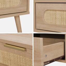 sweeek Wood & rounded cane rattan coffee table in Beige - thumbnail 9