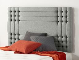 Somnior Flexby Tweed Fabric Side Opening Ottoman Bed With Headboard in Grey - Size: Double - thumbnail 3