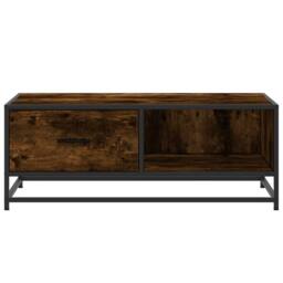 Berkfield Home Durable Coffee Table Smoked Oak 90x57x35 cm Engineered Wood & Metal in Brown - Size: 90 x 57 x 35 cm - thumbnail 5