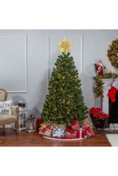 Living and Home Festive Warm White LED Tree Topper Star Christmas Decoration, Battery-Operated in Clear - thumbnail 2