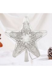 Living and Home Festive Warm White LED Tree Topper Star Christmas Decoration, Battery-Operated in Clear - thumbnail 3