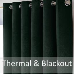 Luxury Living Chenille Blackout Eyelet Curtains Thermal Triple Weave Pair in Green - Size: 229 cm width x 183 cm drop - thumbnail 3