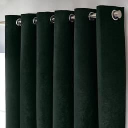 Luxury Living Chenille Blackout Eyelet Curtains Thermal Triple Weave Pair in Green - Size: 229 cm width x 183 cm drop - thumbnail 2