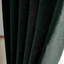 Luxury Living Chenille Blackout Eyelet Curtains Thermal Triple Weave Pair in Green - Size: 229 cm width x 183 cm drop - thumbnail 4