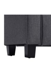 Living and Home Linen Splayed Armrest Storage Ottoman Bench Chaise in Grey - thumbnail 6