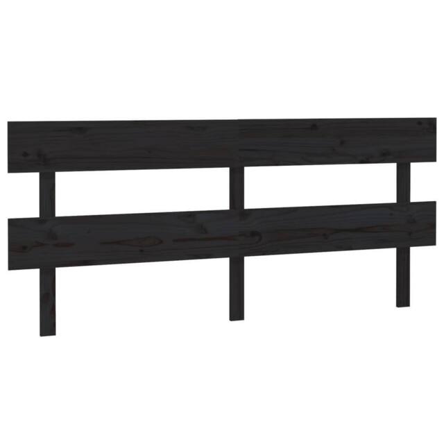 Berkfield Home Bed Headboard Black 204x3x81 cm Solid Wood Pine - Size: 204 x 3 x 81 cm - image 1