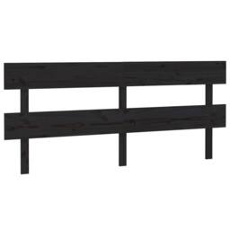 Berkfield Home Bed Headboard Black 204x3x81 cm Solid Wood Pine - Size: 204 x 3 x 81 cm - thumbnail 1
