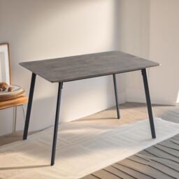 FURNOS Industrial Dining Table With 4 Chairs Set Wood Effect Furniture in Brown - thumbnail 5