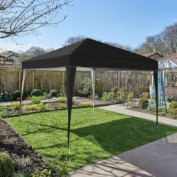 Home Source Pop Up Gazebo 3m x 3m Garden Marquee Tent Easy Up With Carry Bag in Black - thumbnail 2