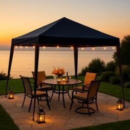 Home Source Pop Up Gazebo 3m x 3m Garden Marquee Tent Easy Up With Carry Bag in Black - thumbnail 1