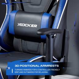 X Rocker Agility eSport Ergonomic Gaming Chair, Reclining, Adjustable in Blue - thumbnail 4