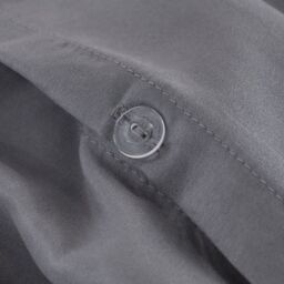 OHS Plain Dyed Duvet Cover Cover with Pillowcase Set in Light Grey - Size: King - thumbnail 5