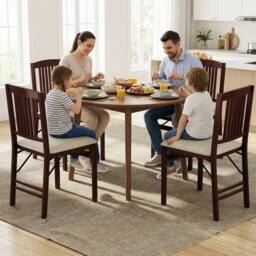 Costway Folding Dining Chairs Set of 2 Foldable Upholstered Kitchen Chairs in Off-White - thumbnail 6