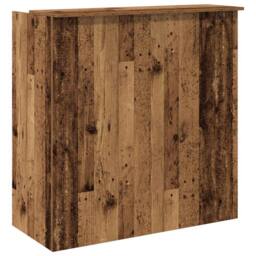 Berkfield Home Reception Desk Old Wood 100x50x103.5 cm Engineered Wood in Brown - thumbnail 7