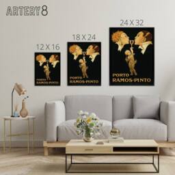 "Artery8 Vincent Deco Ad Ramos Pinto Port Framed Canvas Wall Art Print in Black - Size: W12"" x H16""" - thumbnail 4