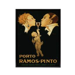 "Artery8 Vincent Deco Ad Ramos Pinto Port Framed Canvas Wall Art Print in Black - Size: W12"" x H16""" - thumbnail 1