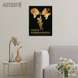 "Artery8 Vincent Deco Ad Ramos Pinto Port Framed Canvas Wall Art Print in Black - Size: W12"" x H16""" - thumbnail 3