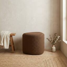 Garden Greatness Eve Chocolate Boucle Fabric Stool - thumbnail 1