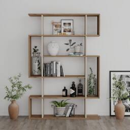 Decortie Mito' Modern Bookcase Shelving Unit Display Unit 161cm in Dark Brown - Size: 2 Pack - thumbnail 3