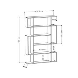 Decortie Mito' Modern Bookcase Shelving Unit Display Unit 161cm in Dark Brown - Size: 2 Pack - thumbnail 4