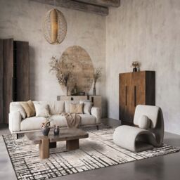 Desire Rugs Belgravia Living Room Area Rug Metallic Sheen Modern Nexus Design in Beige - Size: 200 cm x 290 cm - thumbnail 3