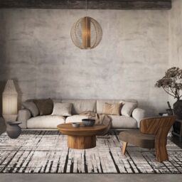 Desire Rugs Belgravia Living Room Area Rug Metallic Sheen Modern Nexus Design in Beige - Size: 200 cm x 290 cm