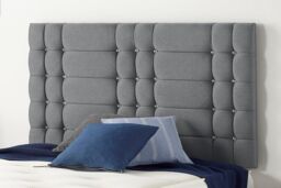 Somnior Bliss Divan Bed Base with Headboard Plush Velvet in Light Grey - Size: Small Double - thumbnail 2