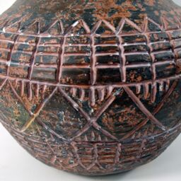 Leaf Planters Plant Pots Aztec Vase Planter 23cm x 30cm in Dark Brown - Size: 23 cm x 30 cm - thumbnail 6